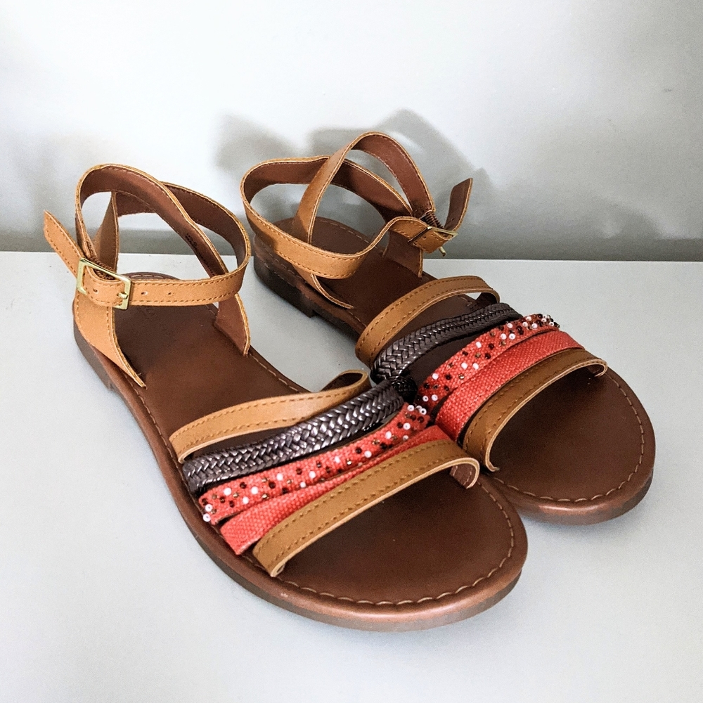 American Eagle Strappy Beaded Sandals